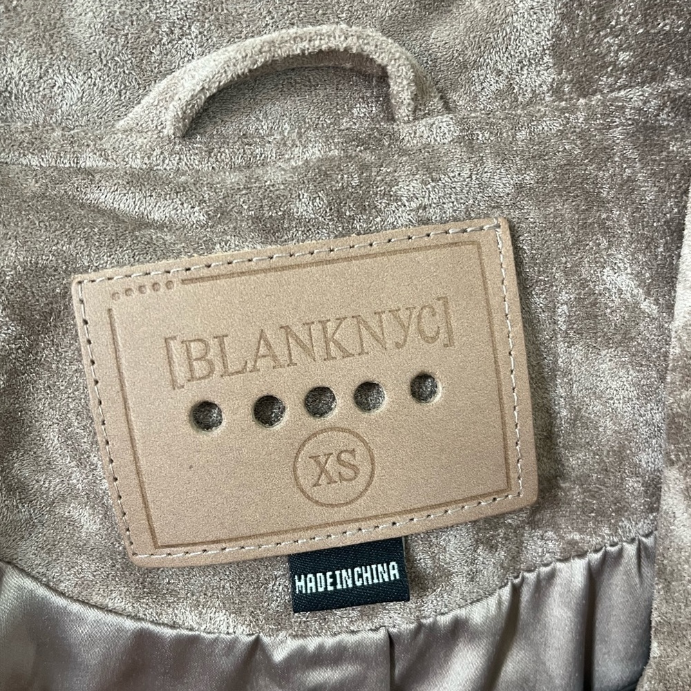 Blank NYC Suede Brown Moto Full Zip Collared Jacket Size XS - Picture 9 of 10